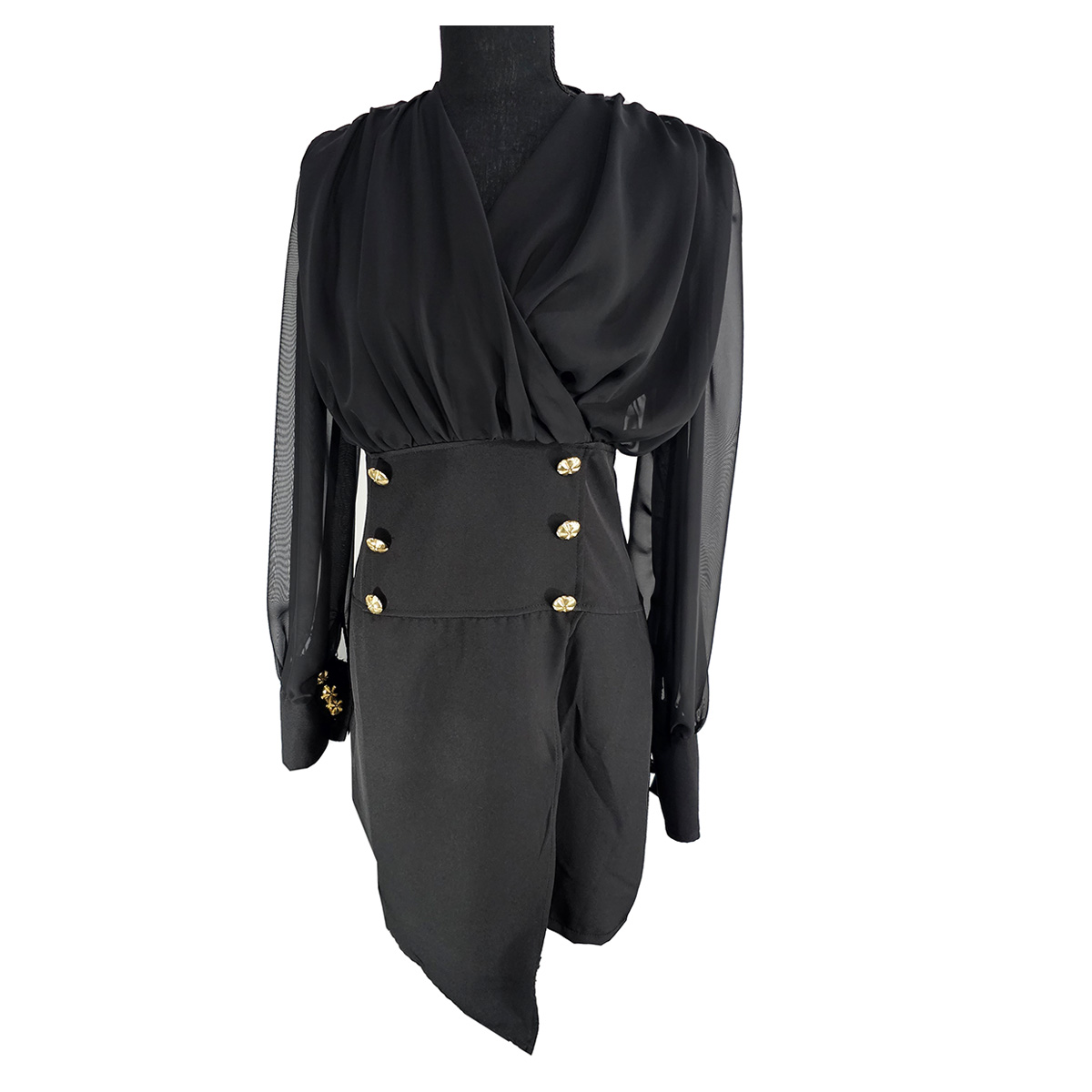 Black Long-sleeved Dress – Mega Fashions Inc.
